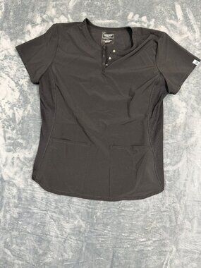 Cherokee Womens Black Medical Scrub Top With Pockets Size Large